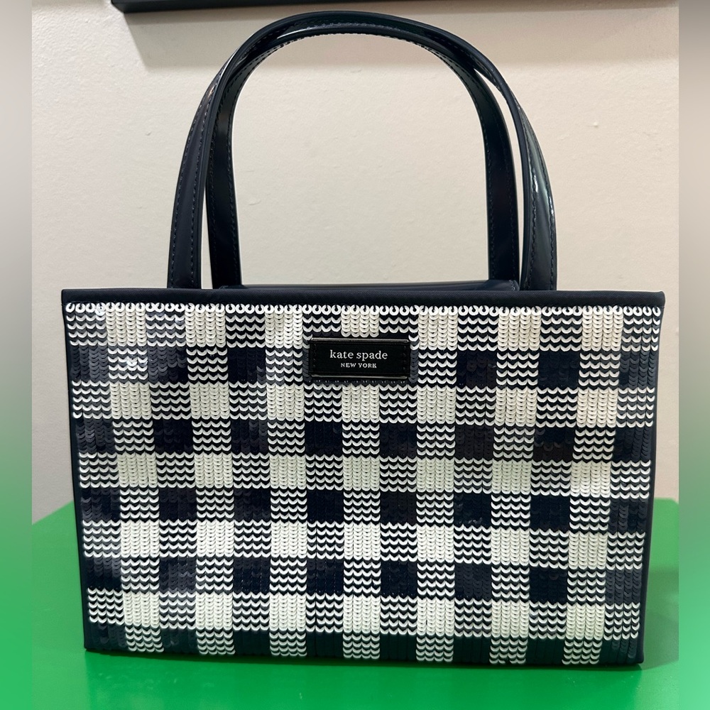 Kate Spade - Sam Icon Gingham Sequin Small Tote